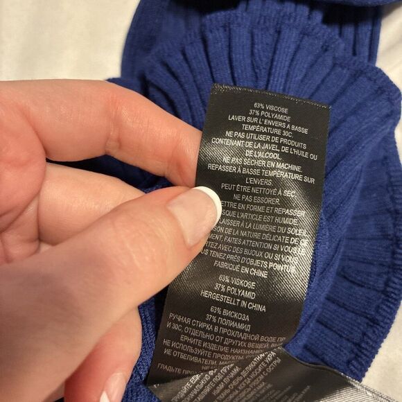 ted baker ribbed feoniix knit tank top solid Dark Blue Halter Small - Picture 8 of 8